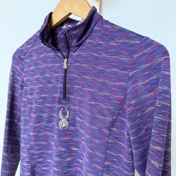 Spyder Women's Purple Turtleneck Long Sleeve Top Size L Stretch Outdoor Casual - Picture 2 of 12